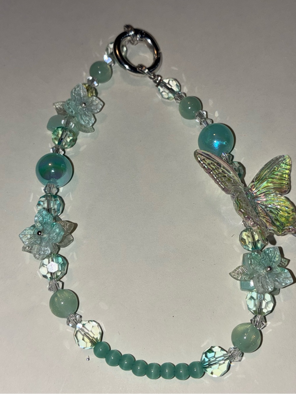 Beaded Charm Bracelet Keychain